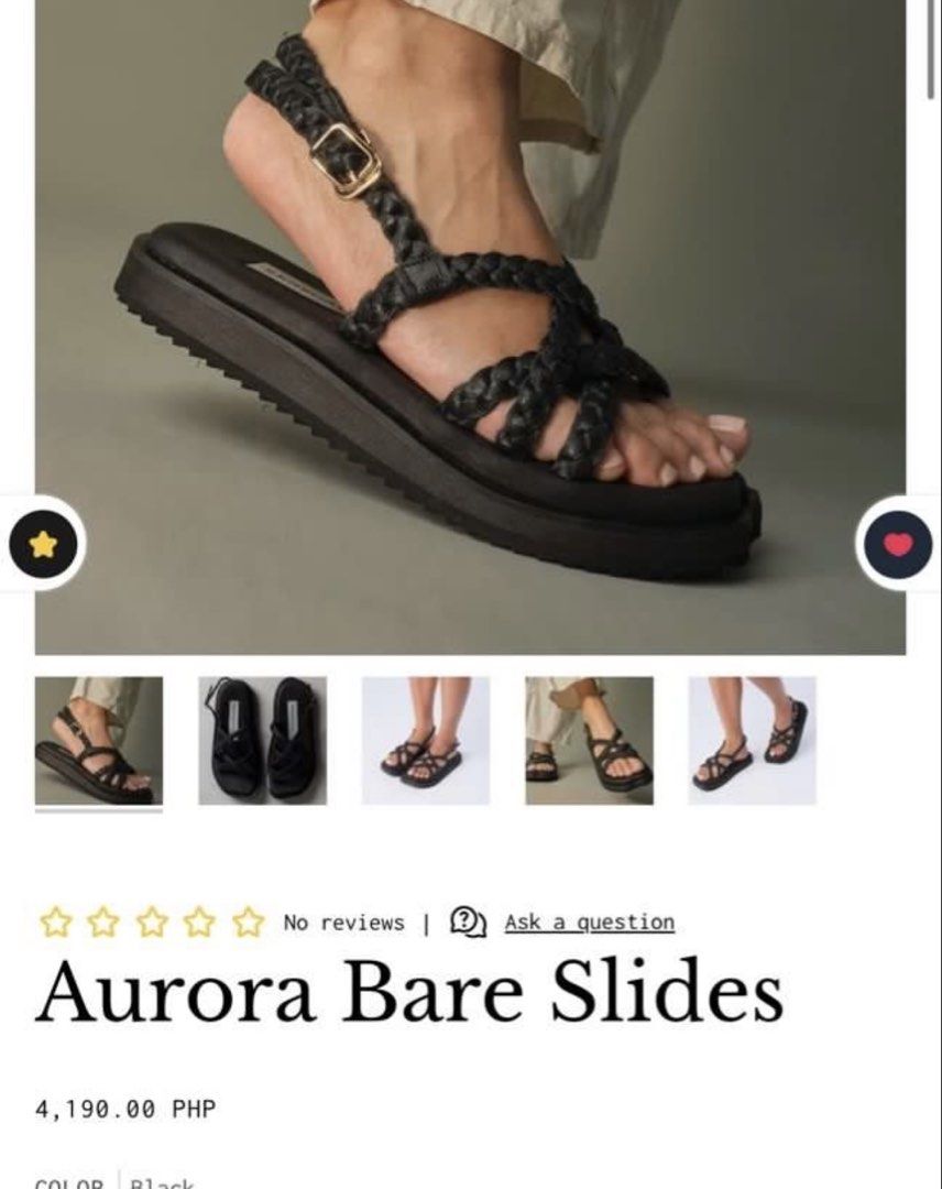 Renegade Folk Aurora Bare Slides - Black size 9 (Category: Flats & Sandals) located in Santa Rosa. Submitted by pinkslushiee (Listing ID 1422671590, Image 3). Description: - Black Aurora Bare Slides sandals - size 9.