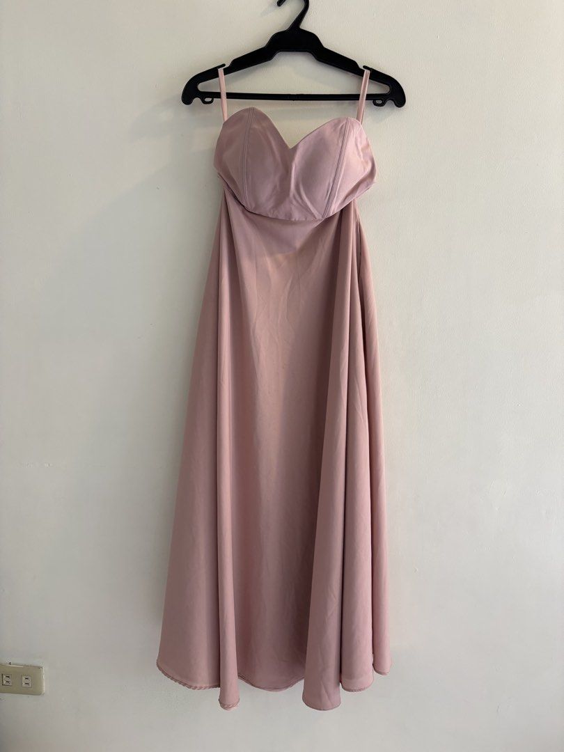 Blush/Dusty Pink Strapless Gown (Category: Dresses) located in Makati City. Submitted by harekrisha (Listing ID 1422559404, Image 3). Description: Custom-made blush/dusty rose strapless gown in matte formal fabric. I wore this once for a special event when I was one year postpartum.I was around medium size during that time. Originally paid ₱8,000. Letting it go as it doesn’t fit me anymore. .