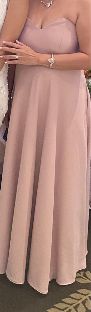 Blush/Dusty Pink Strapless Gown (Category: Dresses) located in Makati City. Submitted by harekrisha (Listing ID 1422559404, Image 2). Description: Custom-made blush/dusty rose strapless gown in matte formal fabric. I wore this once for a special event when I was one year postpartum.I was around medium size during that time. Originally paid ₱8,000. Letting it go as it doesn’t fit me anymore. .