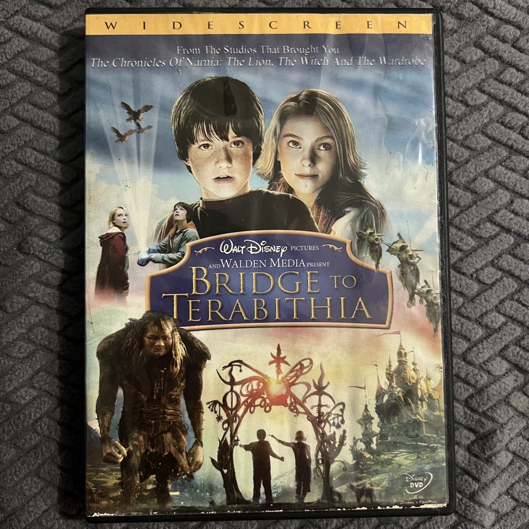 Bridge to Terabithia DVD (Category: CDs & DVDs) located in Caloocan City. Submitted by thelittlejewelcase (Listing ID 1422693600, Image 1). Description: - Bridge to Terabithia DVD - Walt Disney Pictures and Walden Media presentation - DVD case with movie title and cast images - Features "The Chronicles of Narnia: The Lion, The Witch and The Wardrobe" on the cover.