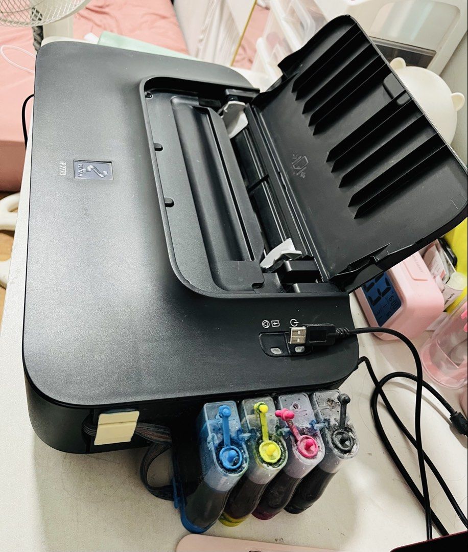 Canon iP2770 Inkjet Printer (Category: Printers, Scanners & Copiers) located in Manila. Submitted by angelicaa012 (Listing ID 1422640389, Image 2). Description: NEGOTIABLE Defective na po ito, kayo nalang po magpagawa Main Defect: Clogged cartridge Isama ko na din po yung mga ink na binili ko pero di na naubos. .