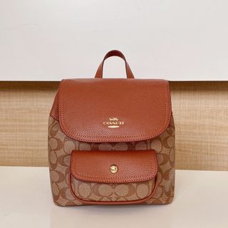 Coach Pennie Backpack 22 In Rainbow Signature Canvas (Women  display picture 1