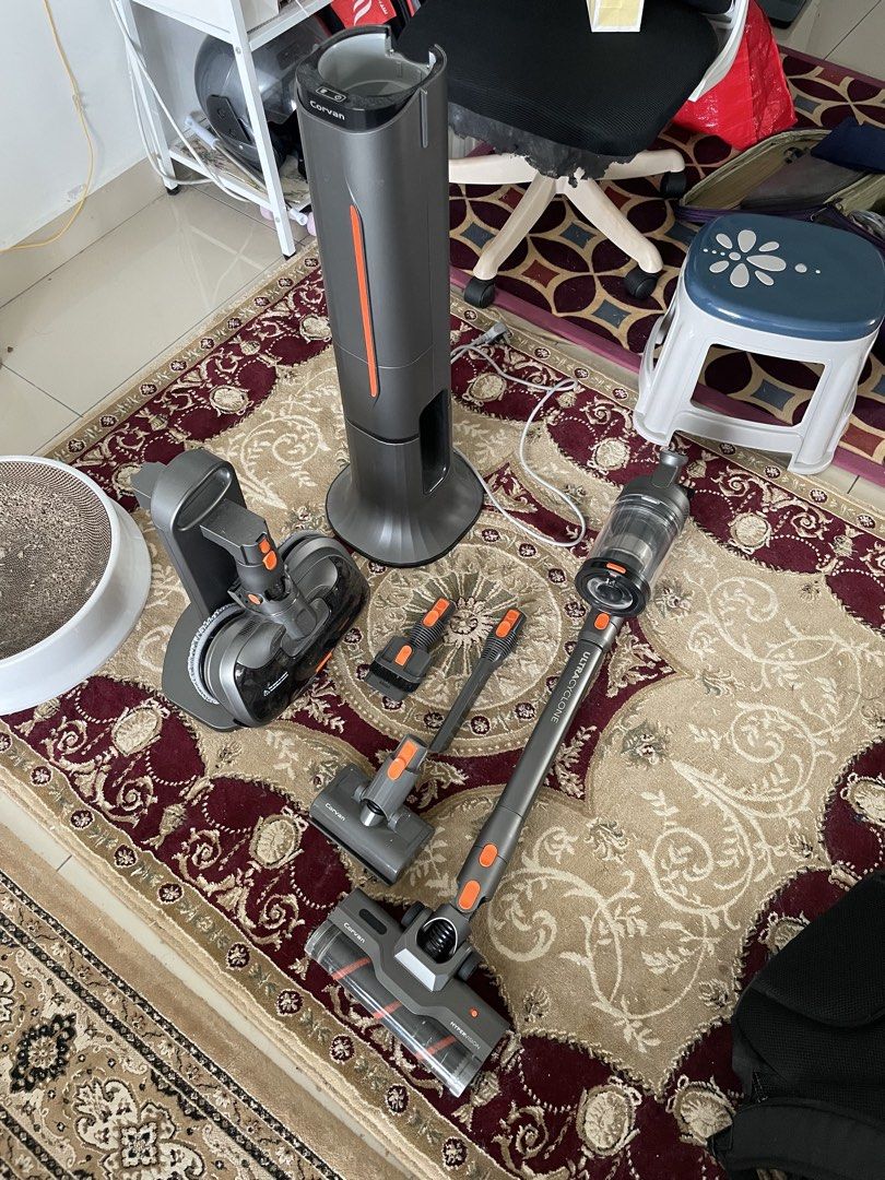Corvan X8 (Category: Vacuum Cleaner & Housekeeping) located in Nilai. Submitted by abx5312 (Listing ID 1422551513, Image 3). Description: Corvan X8 bought in June 2025 BIB (back in box) cleaned and washed Self cleaning station and steam mop is the best feature. Comes with full box if requested. Can check for more details in sopee or website All accessories from the box included except for 2 dust bags, already used. Mop never used. Selling because