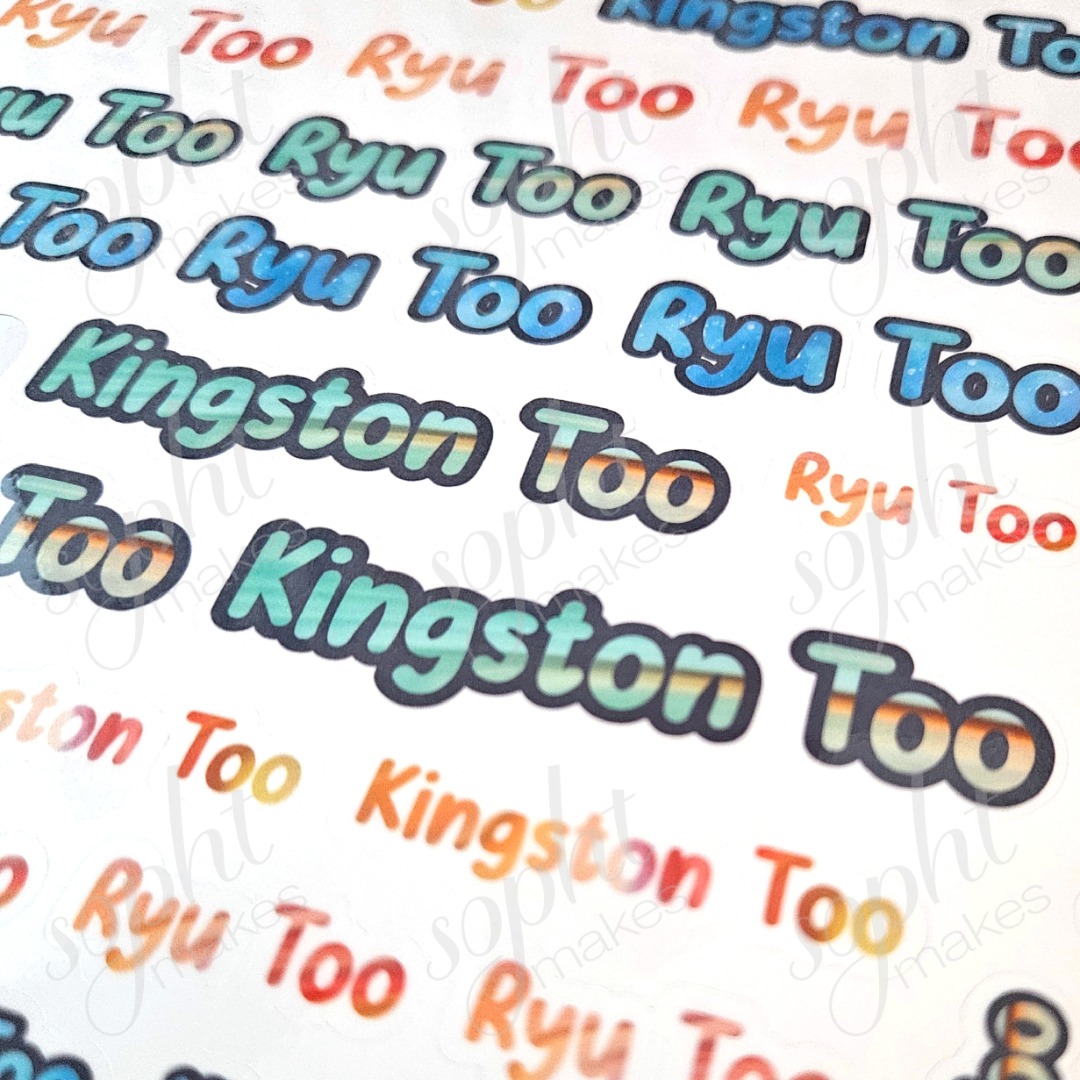 Custom Waterproof Printed Vinyl Sticker Sheet (A4) | Waterproof Name ...
