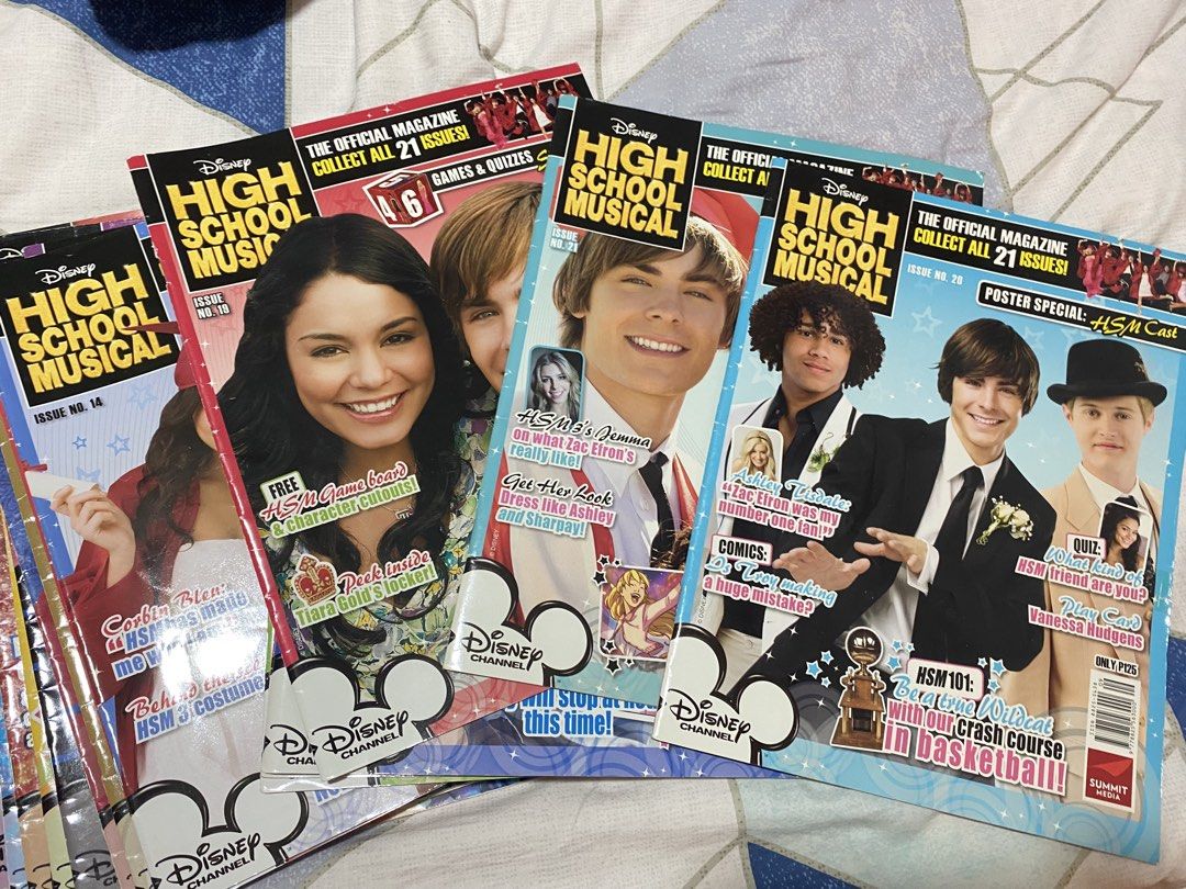 High School Musical Disney Magazine Collection (Category: Magazines) located in Quezon City. Submitted by kheiO1130 (Listing ID 1422585194, Image 1). Description: Well used Issues no. 3,4,5,6,7,8,9,10,11,12,13,14,15,16,17,19,20,21 available .
