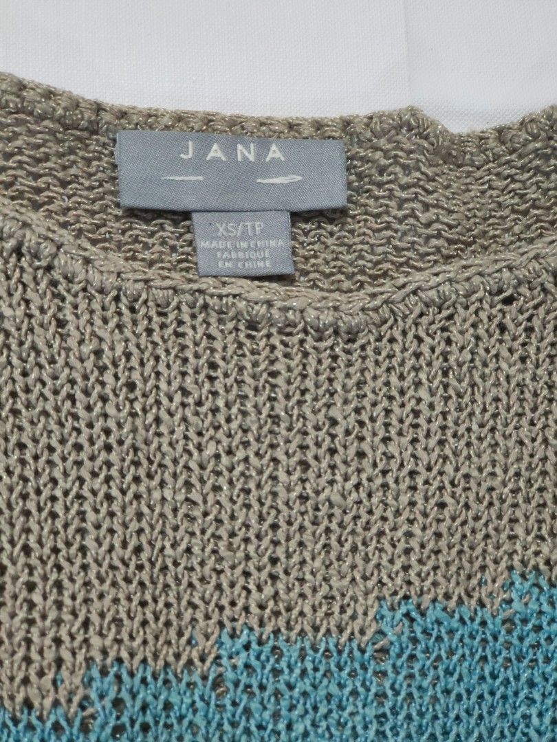 Jana Striped Sweater XS/TP (Category: Longsleeves) located in Marikina City. Submitted by styledandsassified (Listing ID 1422626778, Image 2). Description: - Jana sweater - Size: XS/TP fits up to medium - Colorful striped design (beige, orange, blue, white) - Long sleeves - Round neckline - Knit material - Great for layering SC:C1.