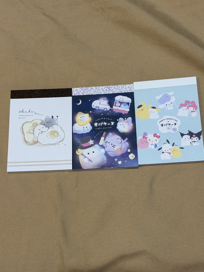 Japanese Character Memo Pads Set (Category: Stationery & School Supplies) located in Quezon City. Submitted by beamelo (Listing ID 1422666978, Image 1). Description: - Set of 3 sanrio memo pads - Features Japanese character designs - Each pad has a unique cover illustration - Ideal for notes, reminders, or collecting - Great for stationery lovers - personal collection (never used!).