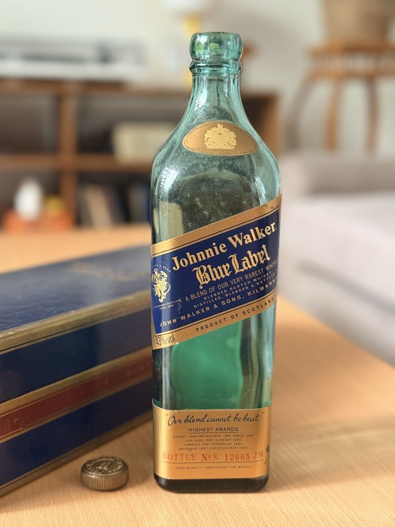 Johnnie Walker Blue Label Scotch Whisky (Category: Beverages) located in Manila. Submitted by clutterfree.issa (Listing ID 1417830251, Image 3). Description: Empty Whiskey Bottle. Collectible! With Bottle No! .
