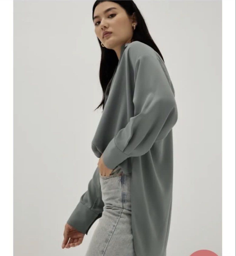 Love Bonito Relaxed Blouse (Blue Silver) (Category: Blouses) located in Cebu City. Submitted by cmy___ (Listing ID 1422656536, Image 2). Description: It’s a size small on the tag, runs very large though. it fits a medium to XL It’s a satin-like material, very classy Never wore this out just tried it on :) For orders outside Cebu city I I ship via J&T express.