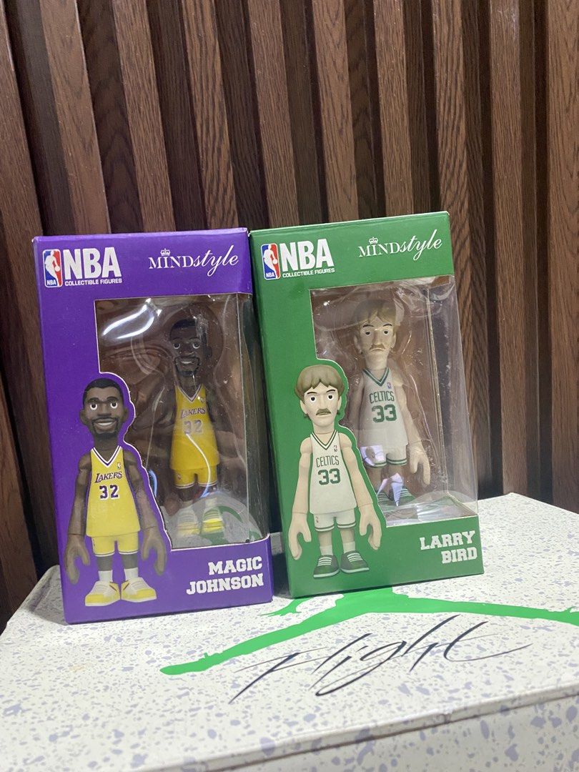 NBA Mindstyle Collectible Figures - Magic Johnson & Larry Bird (Category: Figurines & Statues) located in Makati City. Submitted by starshop2025 (Listing ID 1422670329, Image 1). Description: - NBA Legends collectible figures: Magic Johnson and Larry Bird - Mindstyle brand - Original boxes included Sold as set Sold as ser.