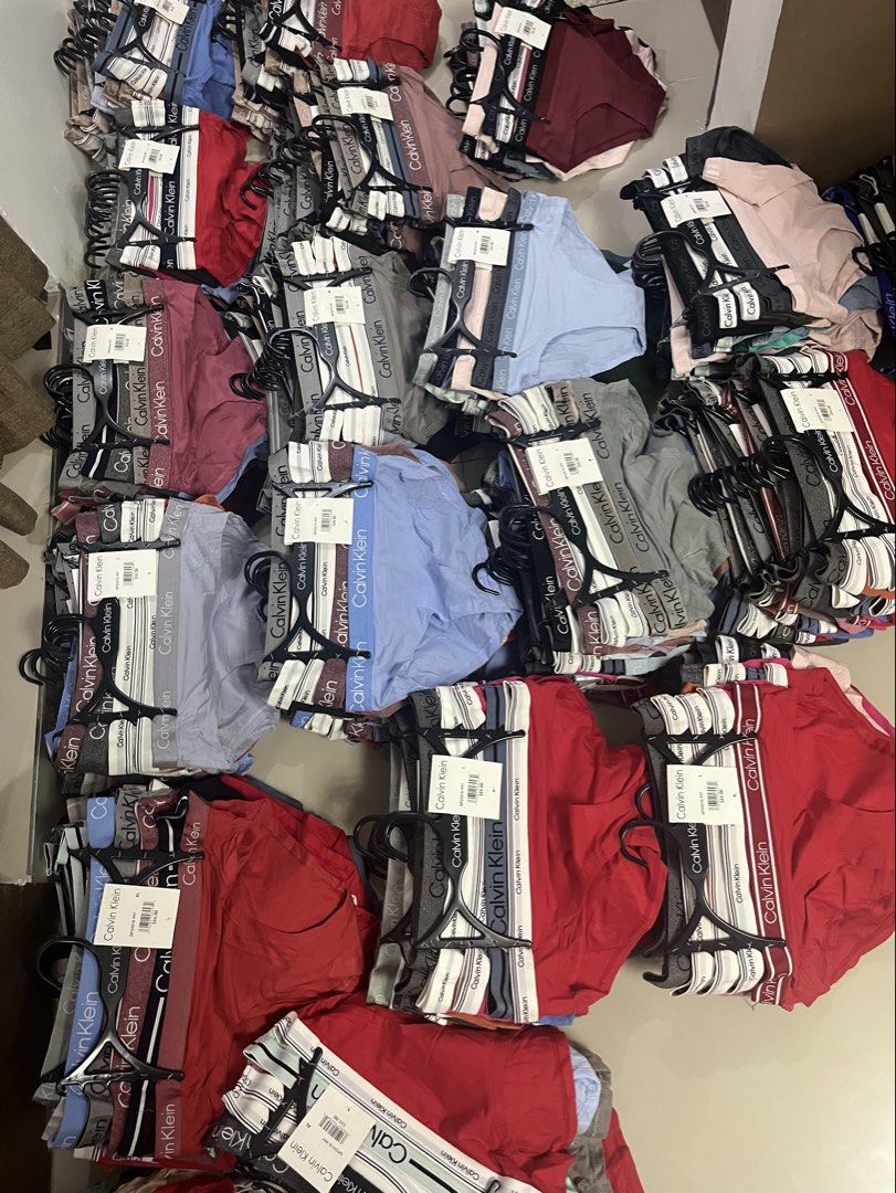 Overruns CK Panties (Category: Undergarments & Loungewear) located in Paranaque City. Submitted by princessann0721 (Listing ID 1415558355, Image 1). Description: 5 pcs per hanger Available size Small / Medium / Large / XL 350 per set Pure Cotton Open for resellers minimum of 10sets Open for resellers please feel free to inquire .