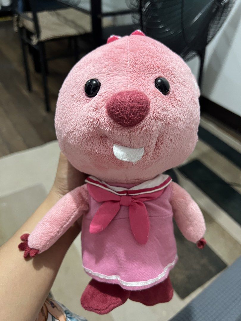 Pink Plush Toy Loopy (Category: Plushies & Soft Toys) located in Manila. Submitted by cookiecreammm (Listing ID 1422705734, Image 1). Description: - Cute pink plush toy - Features a pink dress and bow - Round head and small ears - Soft and well-made - Great gift idea! - Pororo and Friends, Loopy.