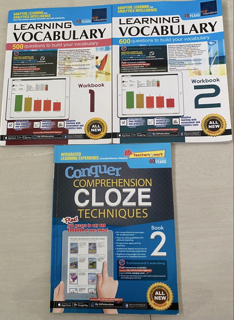 SAP Education Learning Vocabulary book 1 and 2 & Conquer Comprehension ...