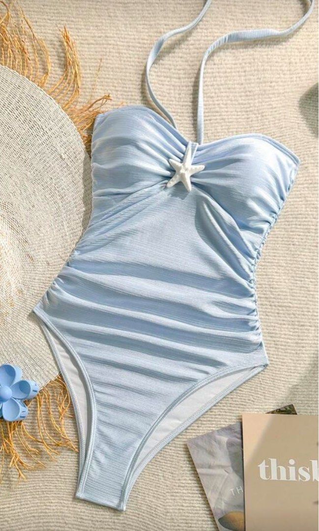Shein Light Blue One-Piece Swimsuit Bikini (Category: Bikinis & Swimsuits) located in Paranaque City. Submitted by handledwcare (Listing ID 1422692348, Image 1). Description: Washed but not worn.