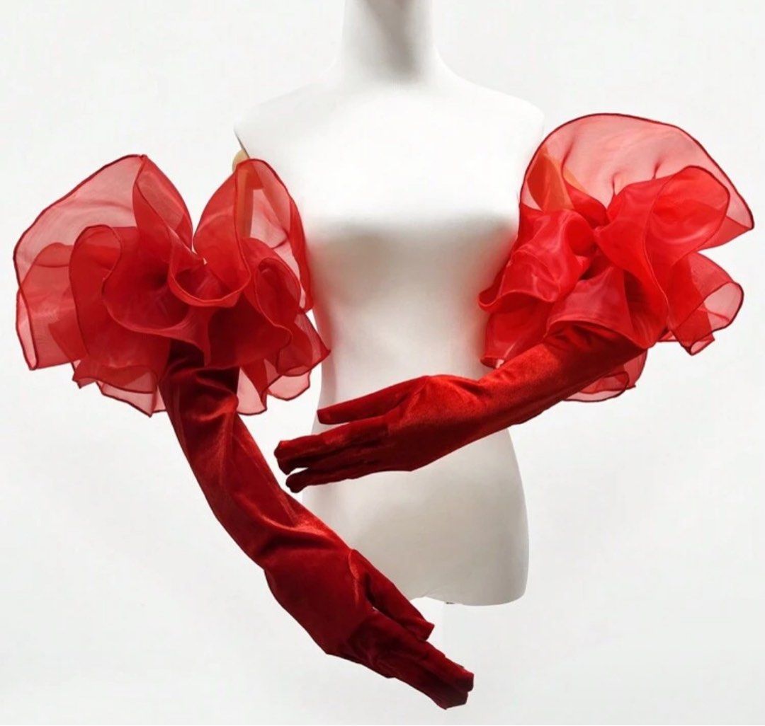 SHEIN long red gloves (Category: Gloves) located in Zamboanga. Submitted by foreverwithwon (Listing ID 1422545667, Image 1). Description: .