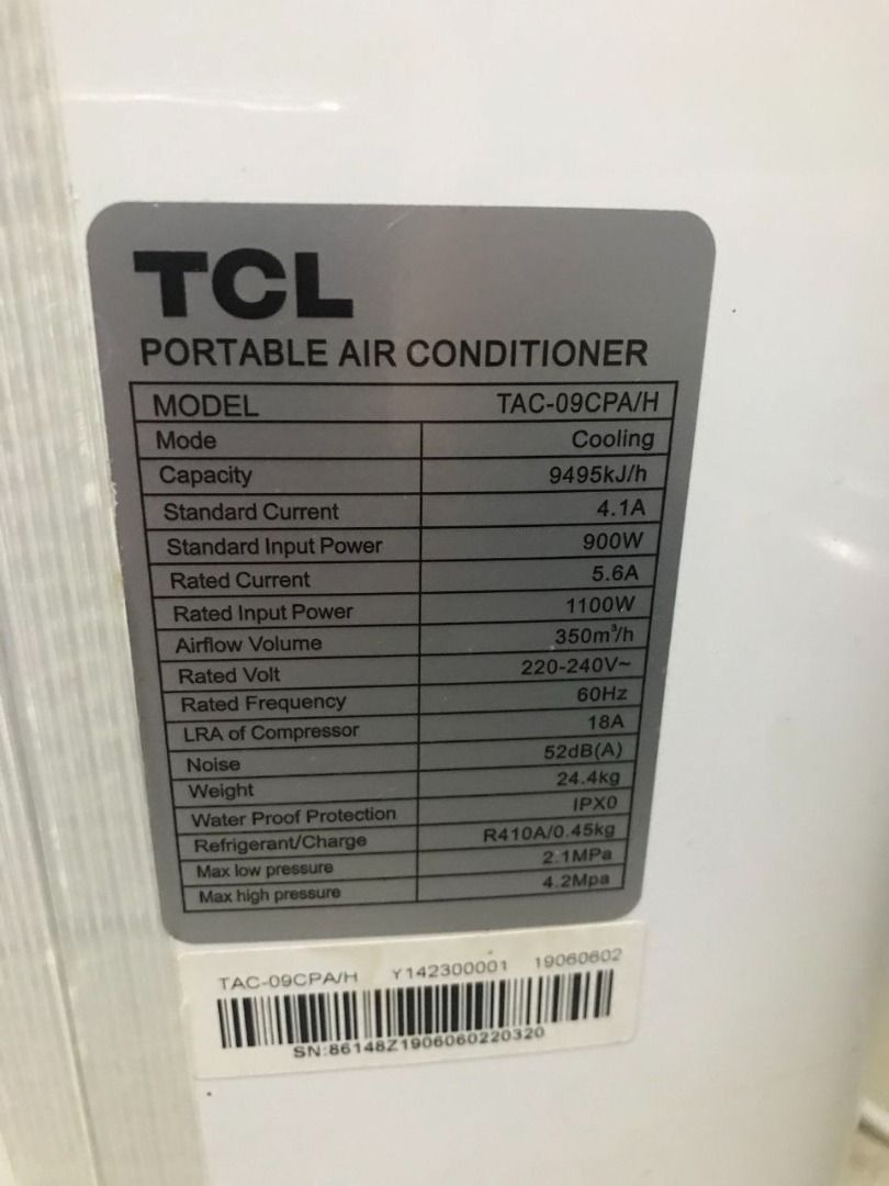 TCL Portacool Portable Air Conditioner (Category: Air Conditioning and Heating) located in Quezon City. Submitted by foxsquaredeals (Listing ID 1422630563, Image 2). Description: Model: TCL TAC-09CPA/W (1 HP) RFS: Bought for personal use but rarely used Own pick up/SF shouldered by buyer. MOP: Cash upon pick up, BDO, BPI or Chinabank.