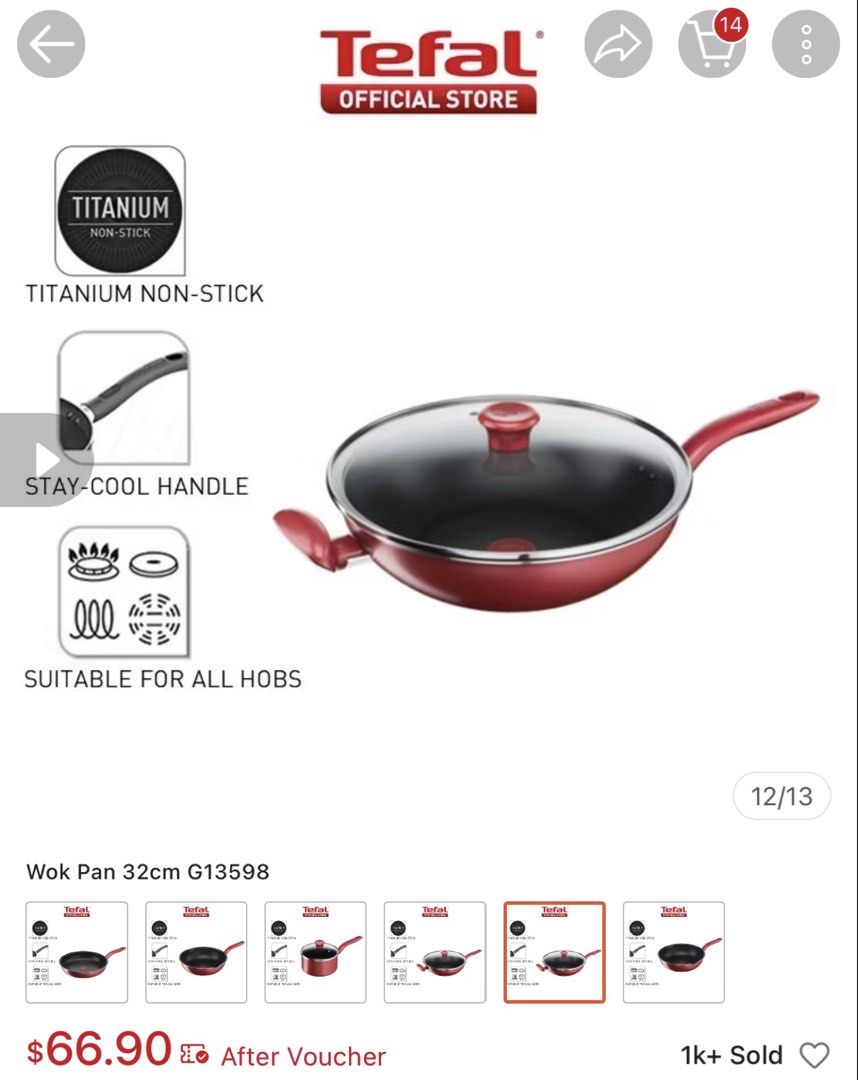 Tefal SO CHEF Wokpan 32cm with Lid474139714619985923