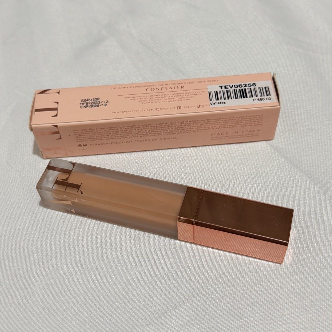 Teviant Concealer - Valletta (Category: Makeup) located in Manila. Submitted by declutternclutter (Listing ID 1422684516, Image 2). Description: Teviant The Ultimate Skin Master Concealer Shade: VALLETTA - Vegan formula - Velvet finish - Easy to blend and it sets on the skin - Lightweight and long-wearing - Original Price: ₱650.00 Brand New ✨ Yes, never used. Yes, authentic. I have proof just message me if interested. I still have the receipt. RF