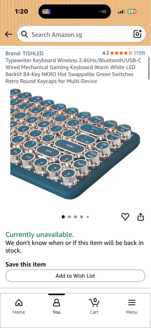 TISLLED Typewriter Keyboard - Retro Style, Computers & Tech, Parts ...