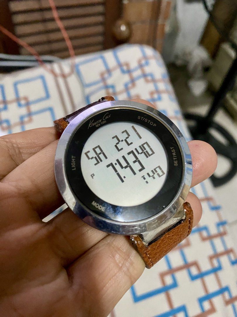 Unisex Kenneth cole digital watch (Category: Men's Watches) located in San Juan City. Submitted by makalumangrelos (Listing ID 1422648862, Image 1). Description: 43mm Replacement bracelet All working New battery installed Watch only Note: scratches on the back case.