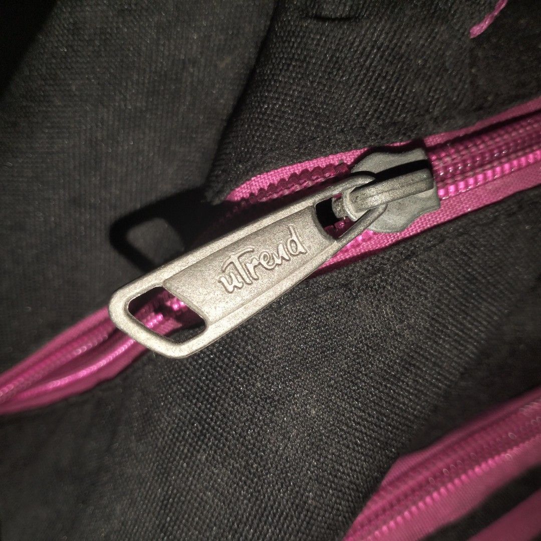 uTrend Black and Pink Backpack (Category: Backpacks) located in San Mateo. Submitted by georgebread (Listing ID 1422587023, Image 3). Description: uTrend Black and Pink Backpack FOR SALE Dimensions: 16 inch height 11 inch width 6.5 inch length no issues, in great condition very sturdy zippers needs wash.