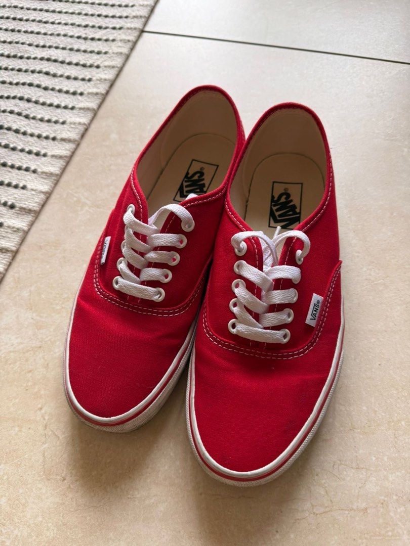 Vans Authentic Red Sneakers (Category: Sneakers) located in Pasig City. Submitted by dlhalibas (Listing ID 1422585720, Image 2). Description: Vans Classic Red (Authentic) Mens US8.5/EU41/UK7.5/CM26.5 Bought 3 months ago Slightly negotiable RFS: Decluttering / Not being used.