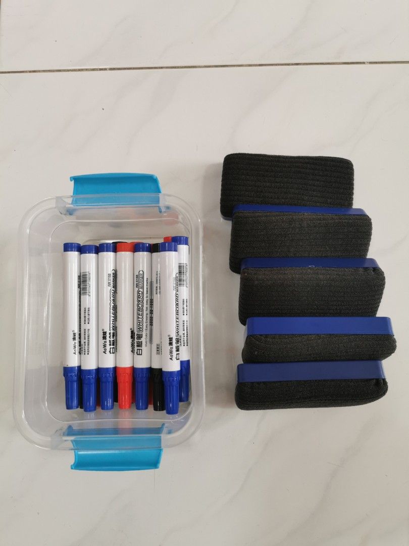 TMS Magnetic Whiteboard Marker, Dry Drying Pens And Magnetic Eraser For Home, Office And School | Works Well With Our Magnetic Weekly Planners (Standard Colour/Grey Eraser, 4 Pack - View #9