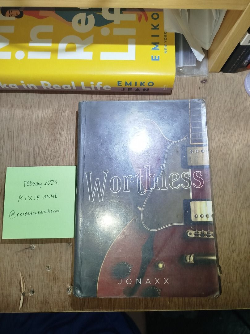 Worthless by Jonaxx (Category: Storybooks) located in Dasmarinas. Submitted by rixieeee (Listing ID 1422576089, Image 1). Description: - "Worthless" by Jonaxx - Pre-loved book - Features a guitar design on the cover.