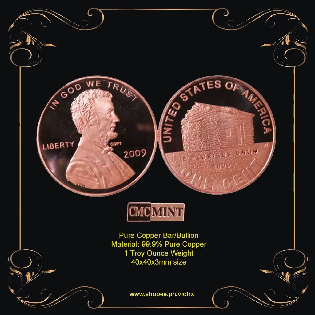 1oz Copper Round Lincoln - Log Cabin Design (Category: Currency) located in Quezon City. Submitted by victr2 (Listing ID 1422850280, Image 1). Description: 1oz Copper Round Lincoln - Log Cabin Design Material: Pure Copper Weight: 1 oz Size: 40x40x3mm size Price: 650 .