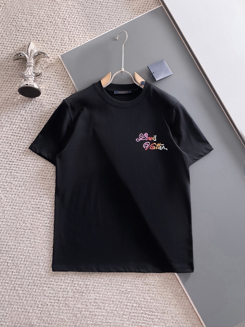 2026 Newest Model Louis Vuitton Gradient Logo T-Shirt, Men's