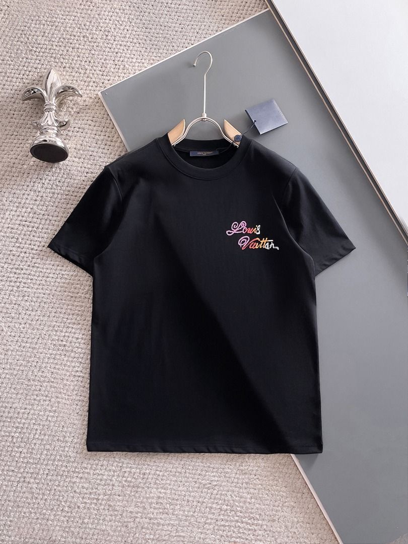 2026 Newest Model Louis Vuitton Gradient Logo T-Shirt, Men's