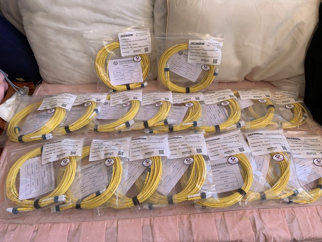 Accelink LC/LC Duplex Zipcord Cable 10M (17pcs.) (Category: Cables & Adaptors) located in Paranaque City. Submitted by seb_trading (Listing ID 1422772888, Image 1). Description: Accelink Pre-Terminated Optic Patch Cord 10 meters, 17pcs set LC/LC Duplex Zipcord Cable, 9/125um, SM, 0S2 Fiber 10 meters long heavy duty 17 pcs pack whole sale only last price Paranaque area 10 sets available.
