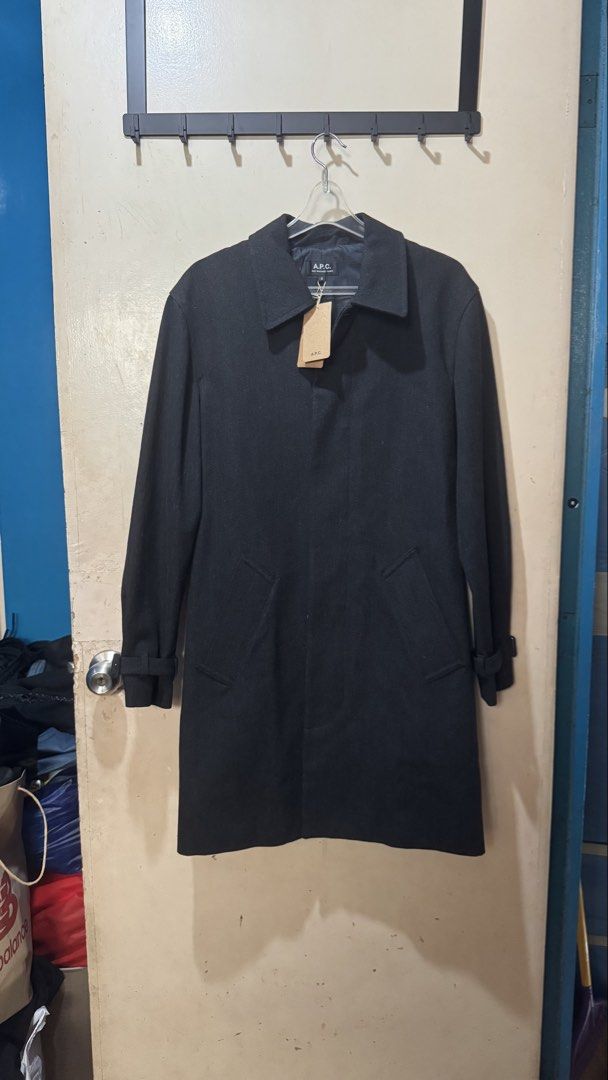 A.P.C. Black Wool Coat (Category: Coats, Jackets and Outerwear) located in Quezon City. Submitted by abth22 (Listing ID 1422750242, Image 3). Description: APC Long Coat Size Small New with Tag (fitted only) Bought in 🇯🇵 For winter/cold weather .