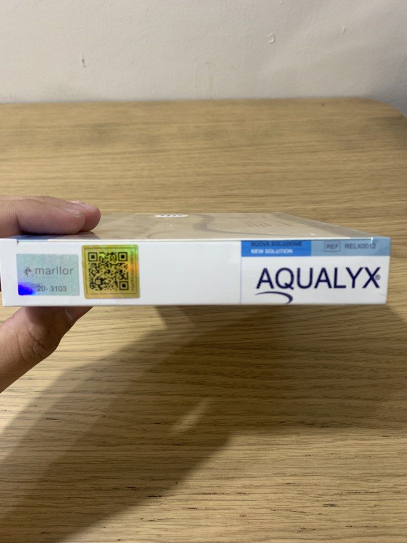 AQUALYX Cosmetic Solution (Category: Face Care) located in Binangonan. Submitted by kirbydelrosario (Listing ID 1422790204, Image 3). Description: - AQUALYX cosmetic solution for localized fat reduction. - Contains Aqua, phosphate buffered saline, agarose, and sodium deoxycholate. - Box includes sterile, non-pyrogenic vials. - Designed for cosmetic use. - Brand new, sealed box..