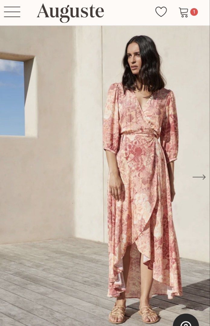 [Auguste The Lable] Blossom Wrap Maxi Dress, Women's Fashion, Dresses ...