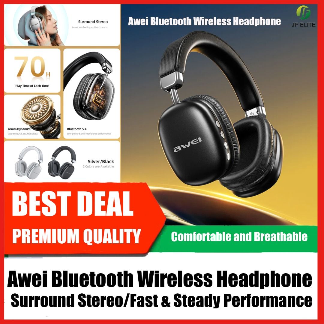 【Awei Bluetooth Wireless Headphone】  Surround Stereo/Fast & Steady Performance