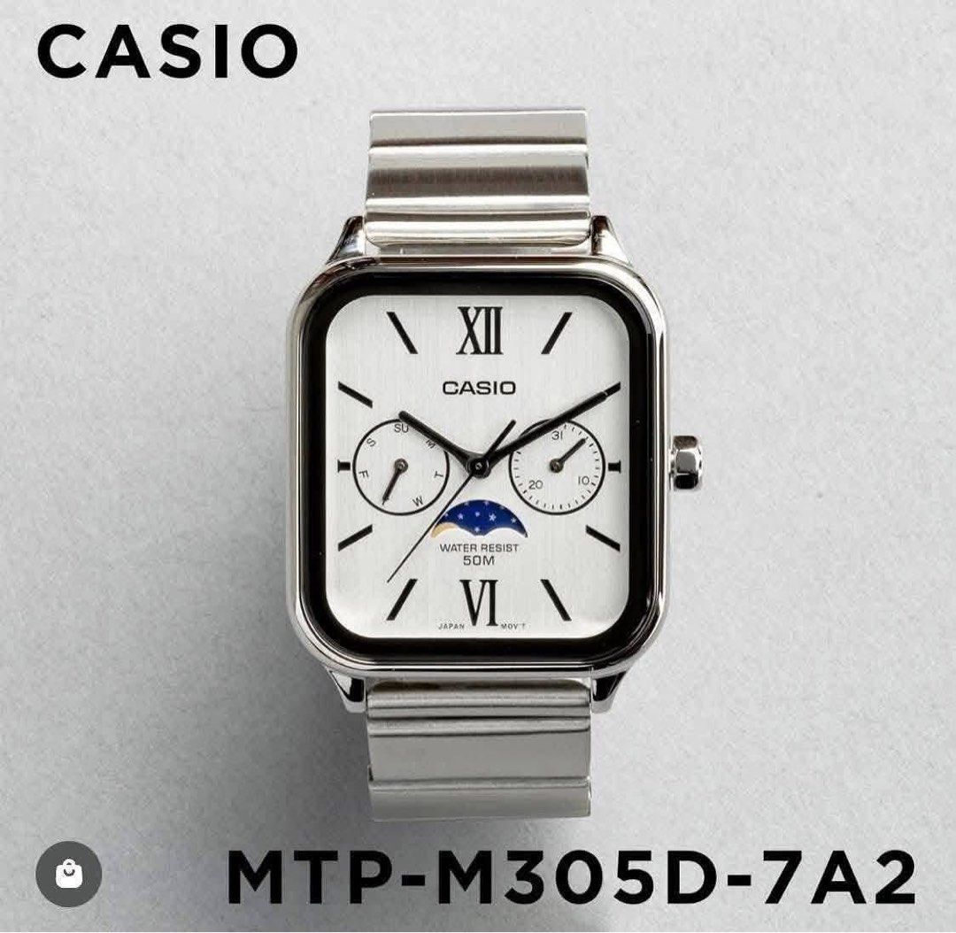 CASIO MTP-M305D SERIES (Unisex (Category: Men's Watches) located in Manila. Submitted by chic.collectivemnl (Listing ID 1422771020, Image 2). Description: CASIO MTP-M305D SERIES (Unisex) ■ SPECS AND FEATURES • Case Size (L×W×T): 44.5×34×9.3mm • Moon Phase / Day & Date Display • Japan Movement (Quartz) • Stainless Steel Case / Mineral Glass • One-Touch Tri-fold Stainless Strap • 50M Water Resistance 🛒 BEST PRICE: ₱5,300 🛍 Mall Price: ₱8,+++ ✔️ �