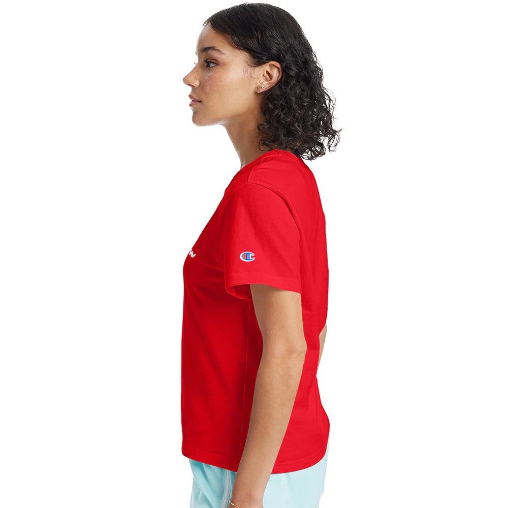 CHAMPION THE GIRLFRIEND TEE (Category: Shirts) located in Baguio. Submitted by zafispicks (Listing ID 1422741493, Image 2). Description: — size s on tag — no flaws — bought for around 1,499 — rfs: decluttering .