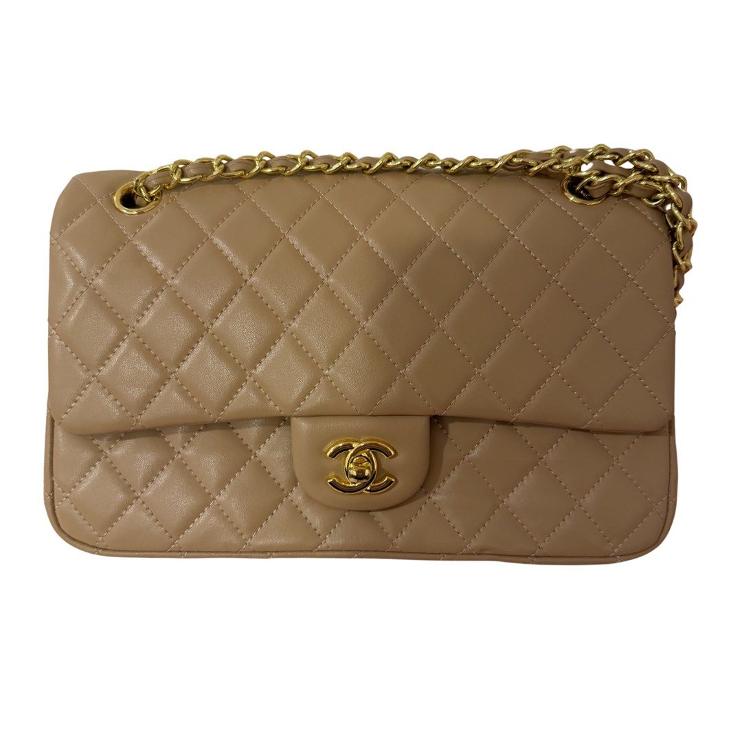 Chanel Classic Flap Beige (Category: Luxury Bags & Wallets) located in Quezon City. Submitted by shop_prelovedbyme (Listing ID 1422748058, Image 2). Description: • Even nicer in person • No inclusions • Rfs : Decluttering .