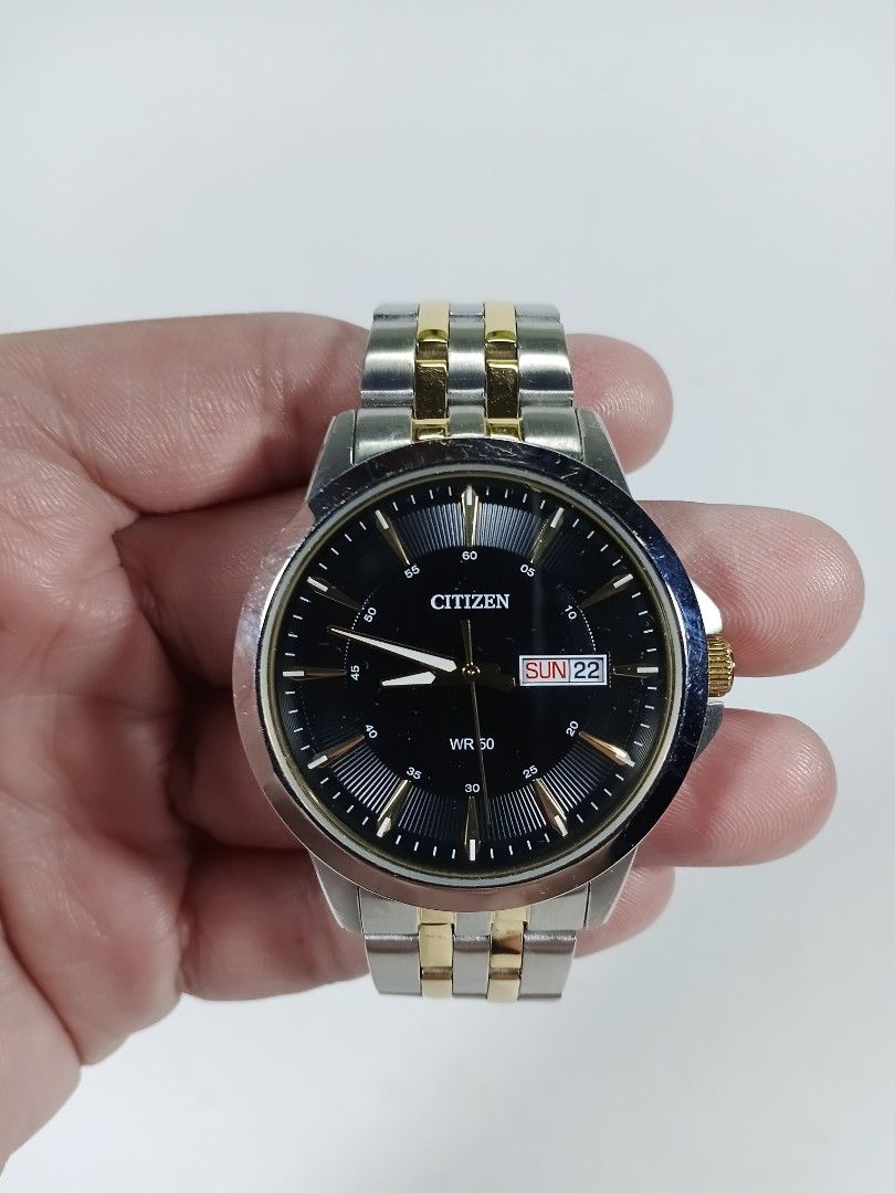 CITIZEN elegant classic stainless watch (Category: Luxury Watches) located in Pasig City. Submitted by game.breaker666 (Listing ID 1422857072, Image 1). Description: Citizen Quartz classic watch Stainless steel 2 tone ✅ Guaranteed authentic/ legit 💯 ✅️ purchased from U.S. ✅️ What you see is what you get ✅️ no box/ extra link ✅ All pictures posted are actual photos of the item being sold. Will not entertain buyers asking for "actual photos" again