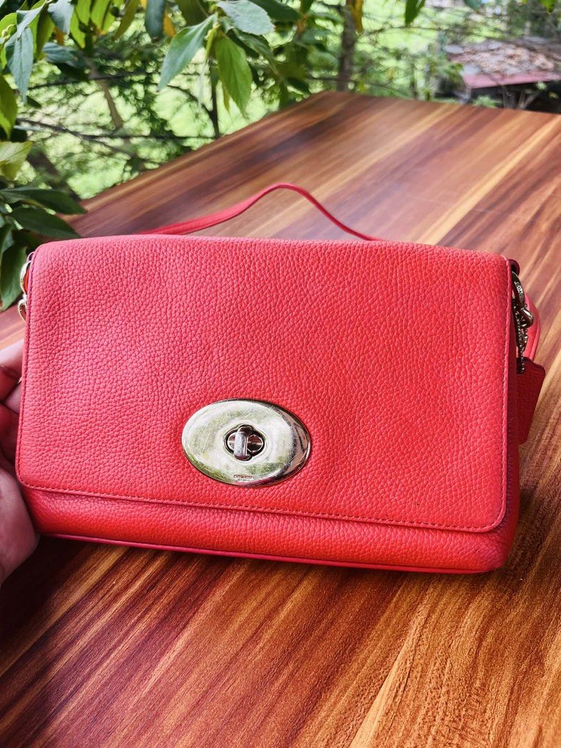 COACH sling bag (Category: Luxury Bags & Wallets) located in Oroquieta. Submitted by quickforest_8a519b (Listing ID 1422821568, Image 1). Description: genuine leather near medium kasya long wallet/cp .