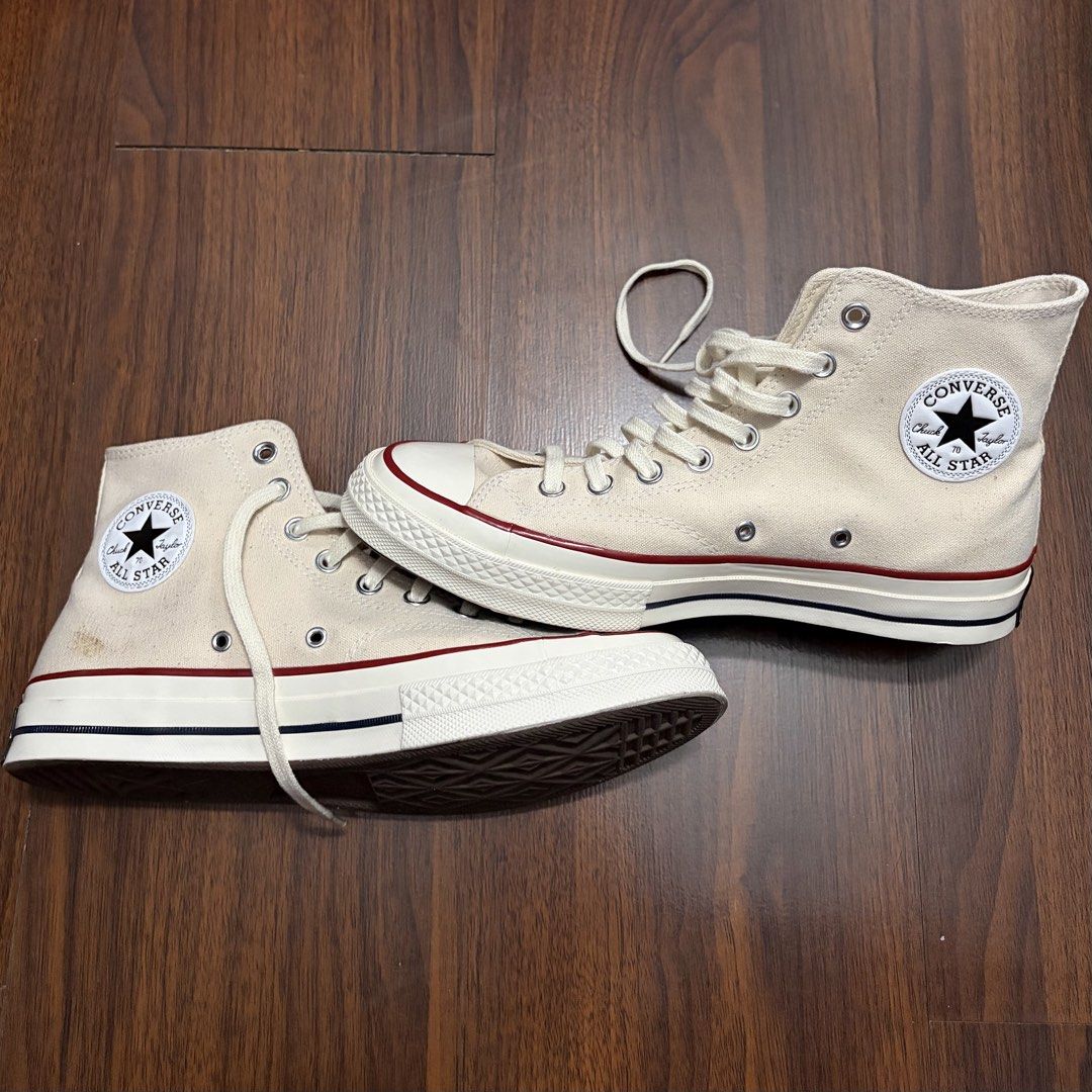 Converse Chuck 70 Men's Sneakers - Parchment (Category: Sneakers) located in Quezon City. Submitted by grayway (Listing ID 1422732406, Image 1). Description: Converse Chuck 70 Men's Sneakers - Parchment 🏷️Selling Price: Php 3000 📏 Size: US Men's 8.5 / EU 42 / 27 cm 👉RFS: For decluttering ❗️Item is used only once. No issues. 📍Tandang Sora, Quezon City 🚚 For shipping through Grab or LBC ONLY. (buyer pays for the shipping fee) 💳 Payment Mode: 