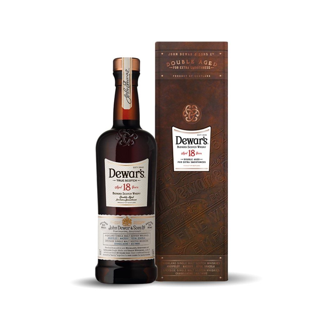 Dewar's 18 Year Old Blended Scotch Whisky (Category: Beverages) located in Manila. Submitted by shermaineg (Listing ID 1422760272, Image 1). Description: - Dewar's 18 Year Old Blended Scotch Whisky - 750ml bottle - Double aged for extra smoothness - Made in Scotland - Includes original box - Box features a copper-like finish - Bottle is sealed.