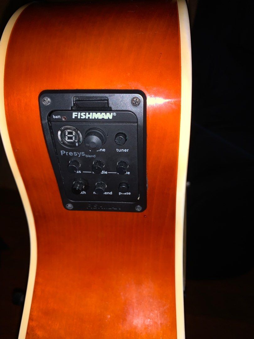 Fender A120 Acoustic Guitar with EQ (Category: Musical Instruments) located in Taguig. Submitted by saistars (Listing ID 1422856306, Image 3). Description: Fender A120 Acoustic Guitar with EQ Comes with many accessories: Padded bag premium copper strings (2 sets left) 2 sets of Fender strings Fender guitar Strap Capo Guitar picks and pick case issue: see pics dm for more info.