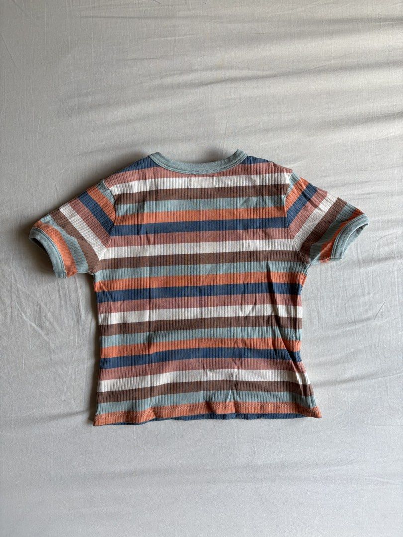 GINGERSNAPS Lewis Ribbed Tee 6Y (Multicolor) (Category: Babies & Kids Fashion) located in Pasig City. Submitted by dijos (Listing ID 1422741542, Image 2). Description: GINGERSNAPS Lewis Ribbed Tee Size: 6Y on tag (105-116cm) Quality: Like new (used around 5 times, no issues) Color: Multicolor pastel Last photo for reference. Best fit for 3-4yo since Gingersnaps sizing is small!.