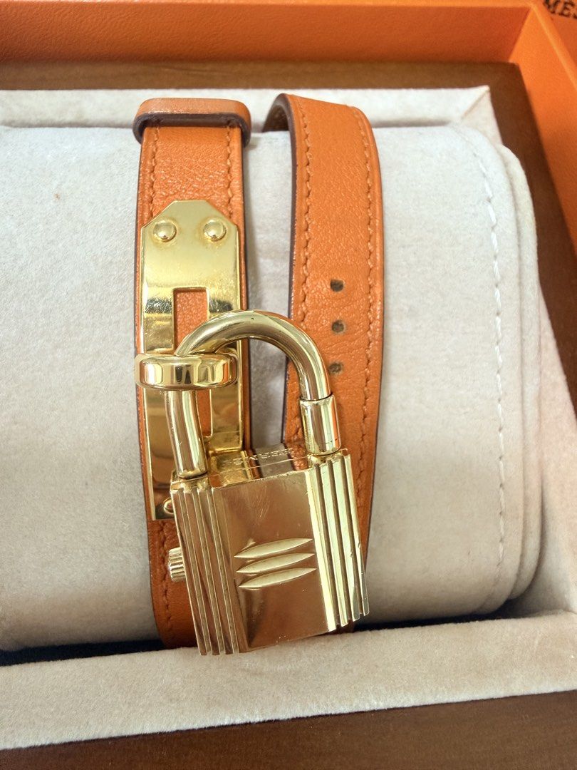 Hermès Kelly Watch - Gold & Orange, Luxury, Watches on Carousell display picture 2