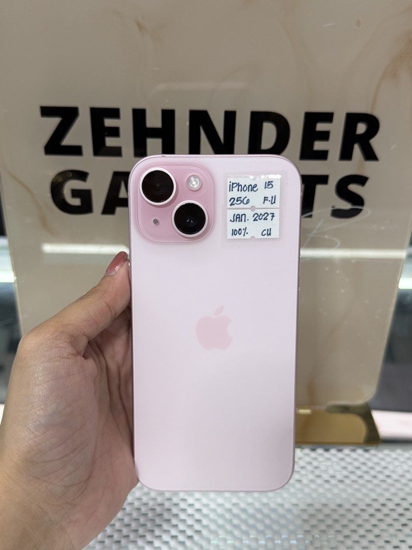 iPhone 15 256GB OPENLINE (1 MONTH OLD) NTC APPROVED (Category: iPhone 15 Series) located in San Juan City. Submitted by desireebayal96 (Listing ID 1422825276, Image 1). Description: iPhone 15 (PINK) * 1 MONTH OLD * WARRANTY UNTIL JAN. 2027 * 256GB * OPENLINE (ANY SIM) * NTC APPROVED * 100% BATTERY HEALTH (ORIGINAL NOT BOOSTED, CAN CHECK 3UTOOLS) * 30 CYCLE COUNT * 100% SMOOTH * NO DENTS * NO SCRATCH * NO ICLOUD ISSUE * NO HISTORY OF REPAIR * FACE
