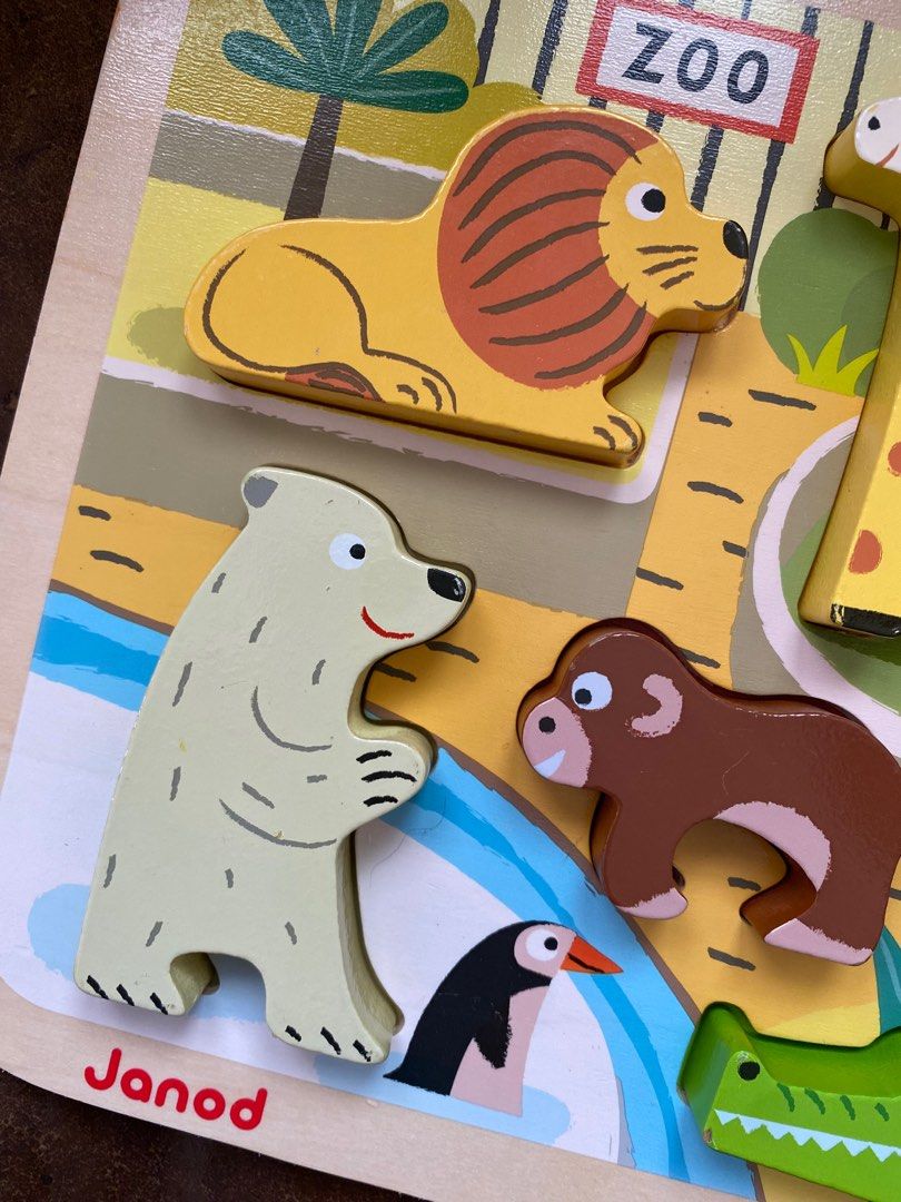 Janod Chunky Puzzle Zoo 7 pieces (Category: Board Games & Puzzles) located in Quezon City. Submitted by zelev (Listing ID 1422717581, Image 2). Description: Brand: Janod Chunky wooden pieces Bought for 1k++ No payment, no reservation.