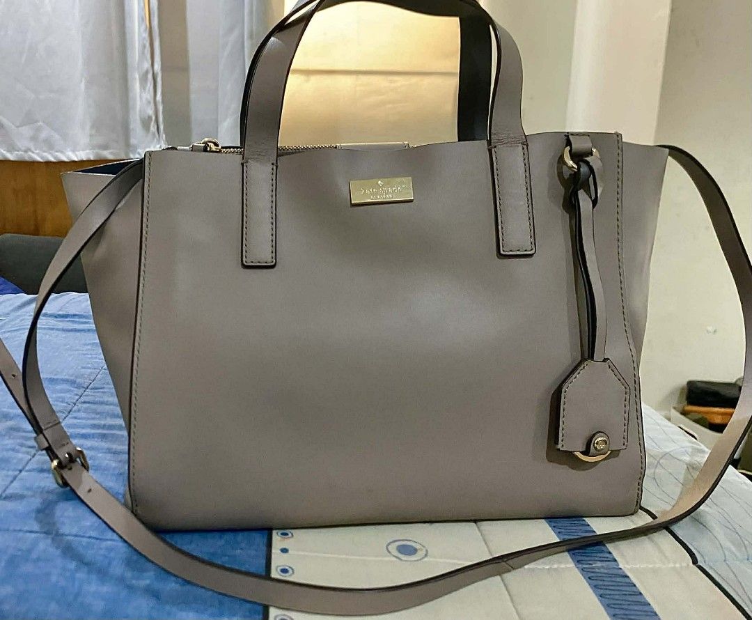 Kate Spade Cameron Street Medium Satchel (Category: Shoulder Bags) located in Paranaque City. Submitted by gavinledesma (Listing ID 1422882596, Image 1). Description: Kate Spade Cameron Street Medium Satchel -100% Genuine cow leather, structured saffiano leather with gold hardware -Taupe/greige neutral color -Dual top handles + long detachable shoulder strap -With shopping carton bag and green booklet -Very good pre-loved condition, clean, sturdy