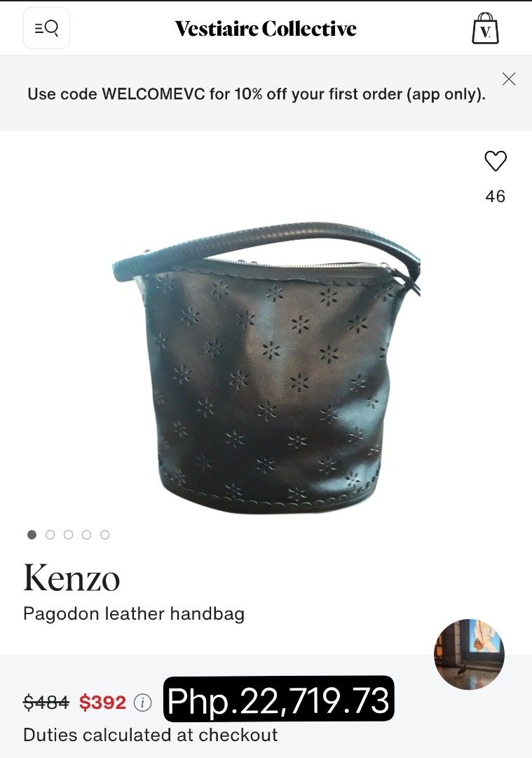 Kenzo Pagodon Leather Bag (Category: Luxury Bags & Wallets) located in Baguio. Submitted by PreiLoveMaria (Listing ID 1422791701, Image 3). Description: Kenzo Pagodon Leather Bag - a standout design known for its architectural, pagoda-inspired silhouette. A rare and eye-catching piece from Kenzo that blends edgy structure with everyday functionality. Material: Genuine Leather 📏 Measurements: • Width: 13 in • Height: 11.4 in • Depth: 7.5 in Condi